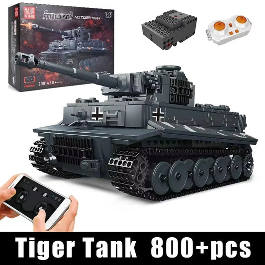 Schimmel König Militärs Pielzeug Die App & RC Motorisierte Tiger Tank Modell Montage Technische Auto Baustein Kinder Weihnachts Geschenke
