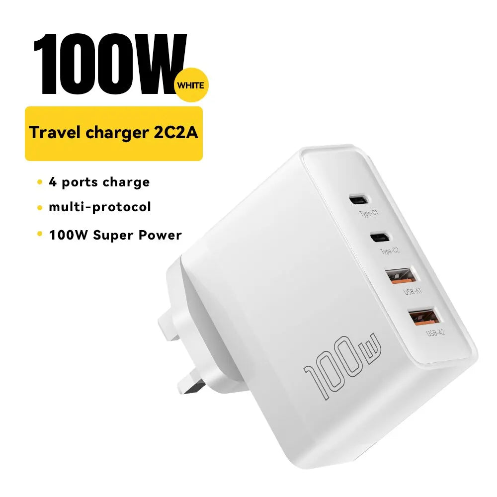 Essager 100 W Gan USB Typ C Caricabatterie PD QC Schnellladung 4.0 3.0 Typ C Ricarica Rapida Pro Iphone 14 13 12 Xiaomi Macbook