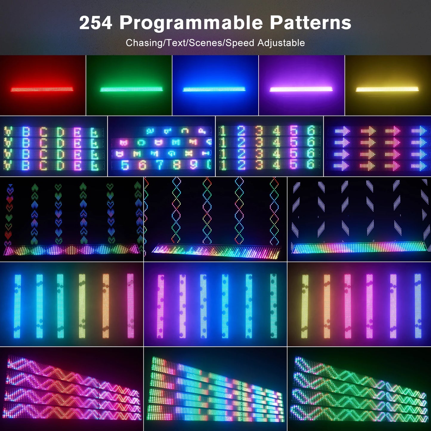 Yiflamefly 1/2/4Pcs 120W RGB 666LED Splicable Wall Washer Light 254Dynamic Show Strobe Stage Light Bar For Wedding Party KTV Bar