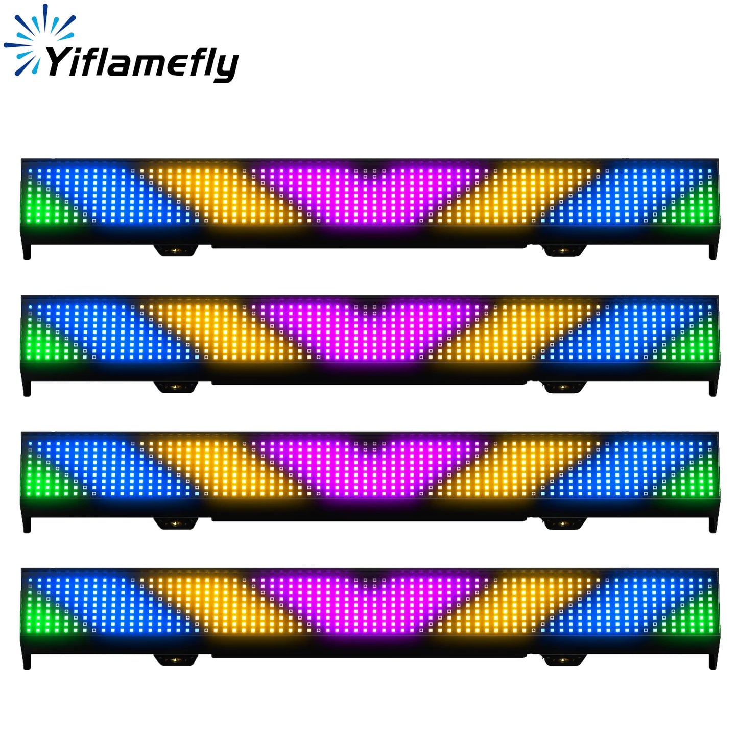 Yiflamefly 1/2/4Pcs 120W RGB 666LED Splicable Wall Washer Light 254Dynamic Show Strobe Stage Light Bar For Wedding Party KTV Bar