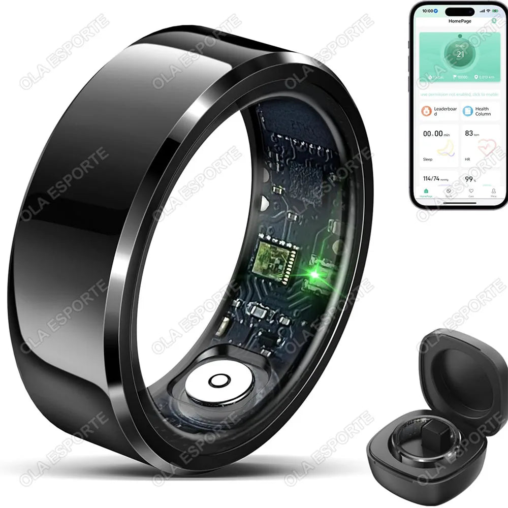 2025 Smart Ring Blutdruck Herzfrequenz Schlafüberwachung Smartring IP68 & 5ATM Wasserdichter Multisportmodus Smartring Mann Frauen