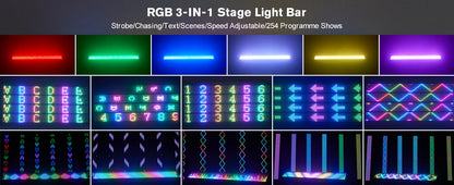Yiflamefly 1/2/4Pcs 120W RGB 666LED Splicable Wall Washer Light 254Dynamic Show Strobe Stage Light Bar For Wedding Party KTV Bar