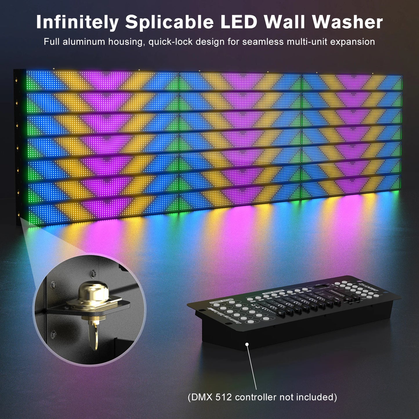 Yiflamefly 1/2/4Pcs 120W RGB 666LED Splicable Wall Washer Light 254Dynamic Show Strobe Stage Light Bar For Wedding Party KTV Bar