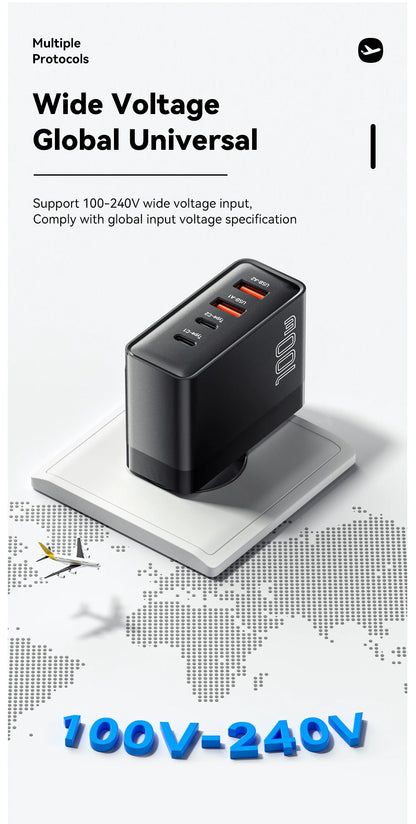 Essager 100W GaN USB Type C Caricabatterie PD QC Quick Charge 4.0 3.0 Type C Ricarica Rapida Per iPhone 14 13 12 Xiaomi Macbook